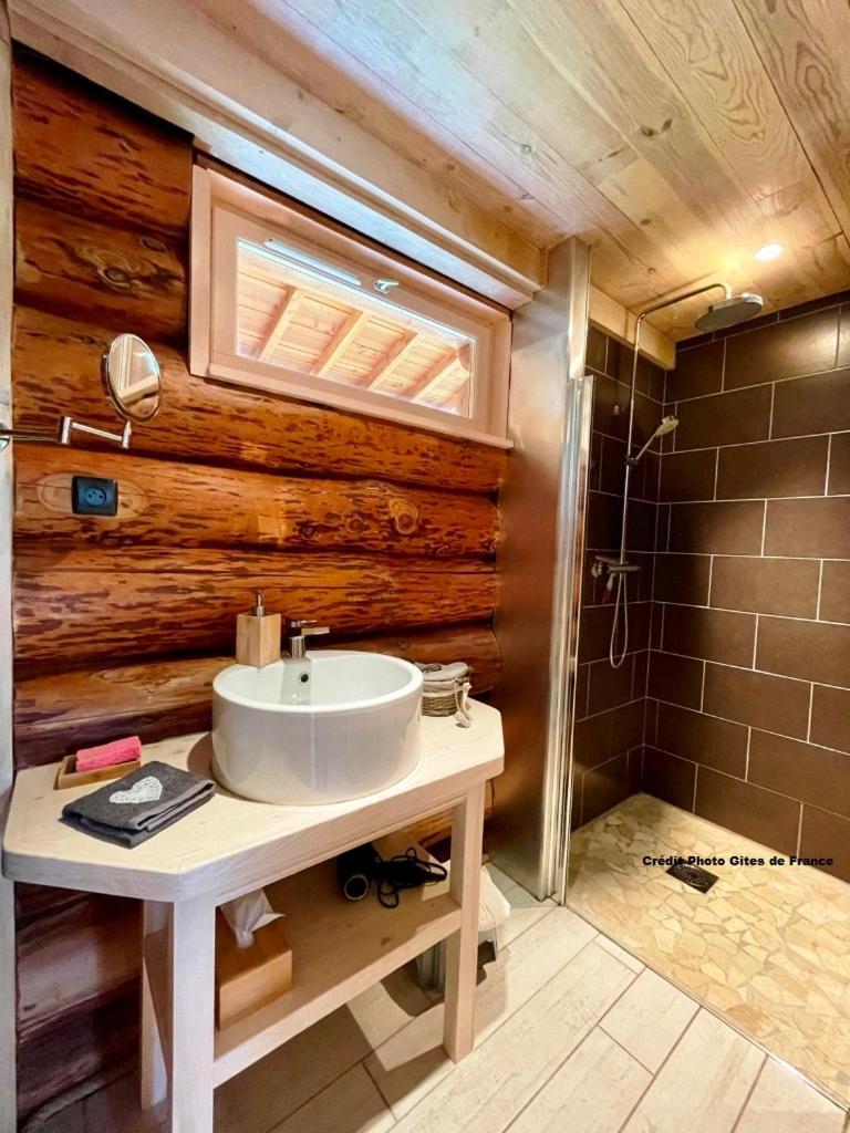 Pialous:Chalet En Rondins Avec Espace Detente La Chapelle-d'Aurec エクステリア 写真
